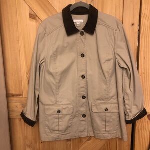Christopher & Banks Tan Canvas Chore/Barn Coat Jacket  Womens L